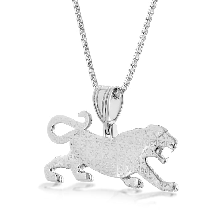 ROARING LION MEN'S DRIPZ NECKLACE 
with Cubic Zirconia Stones and Sterling Silver