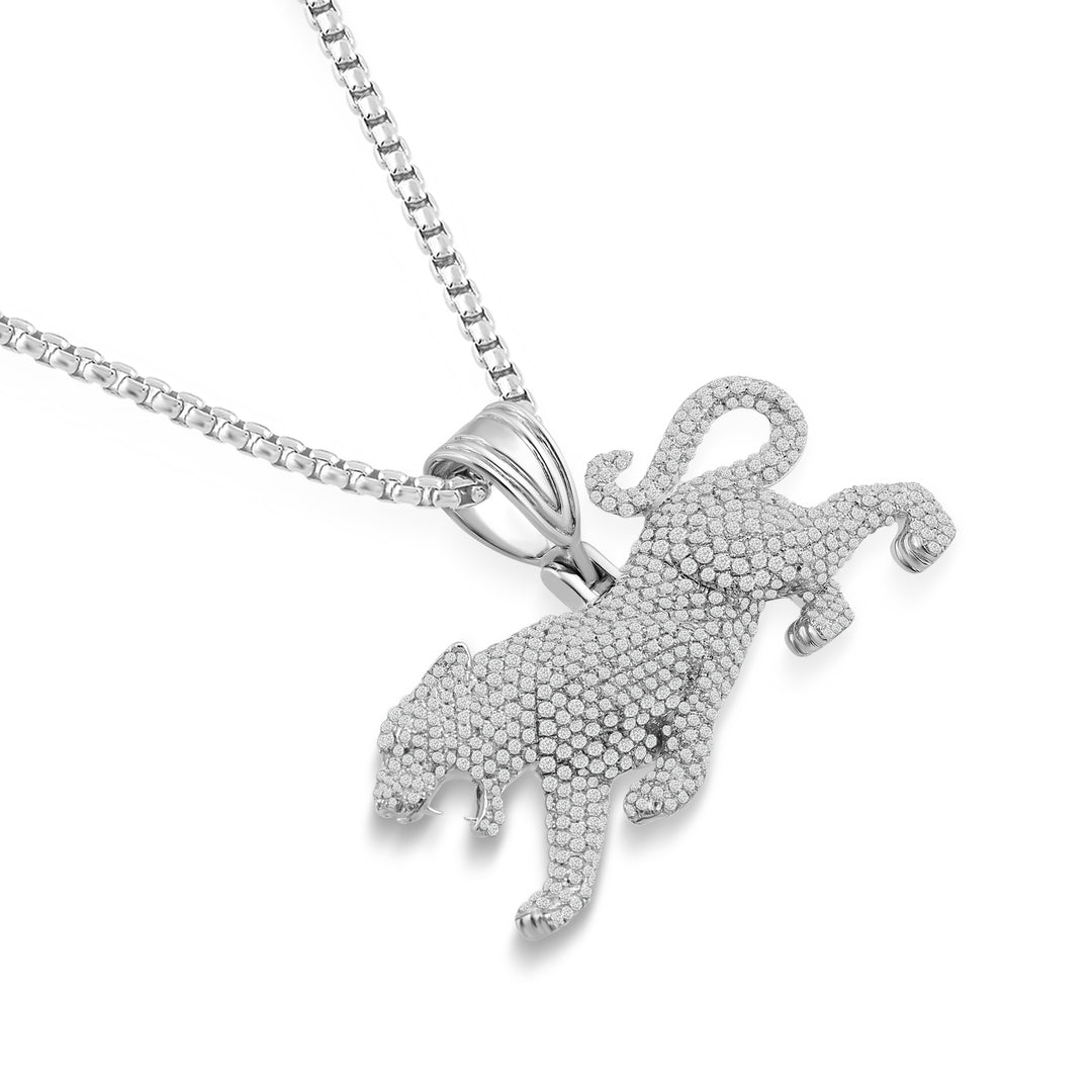 ROARING LION MEN'S DRIPZ NECKLACE 
with Cubic Zirconia Stones and Sterling Silver