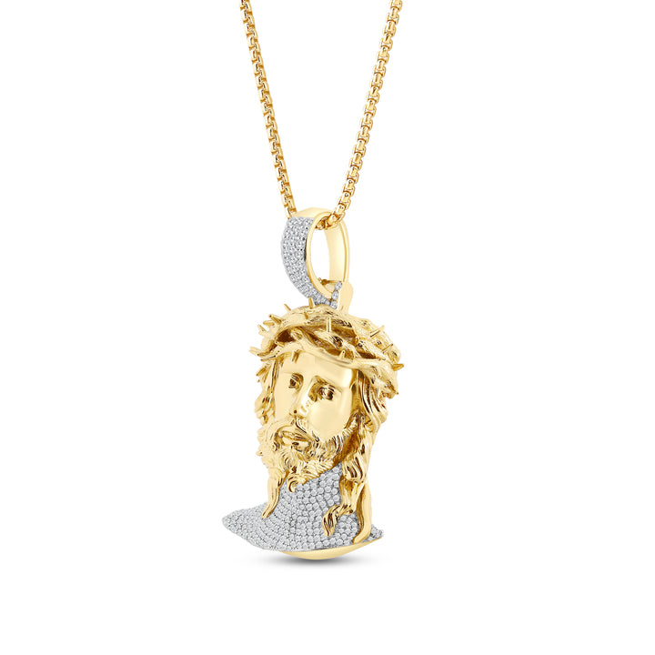 JESUS MEN'S DRIPZ NECKLACE  with Cubic Zirconia Stones and 14K Yellow Gold over Sterling Silver