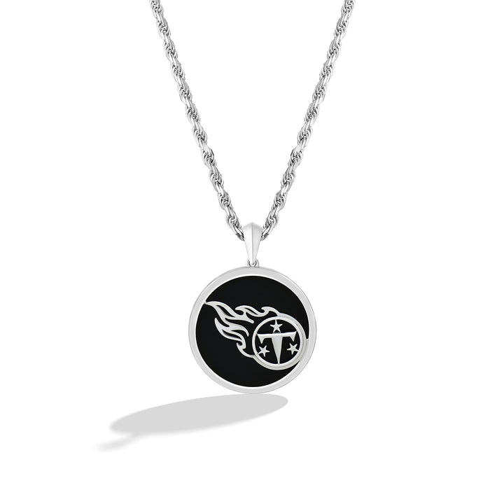 NFL TENNESSEE TITANS UNISEX SILVER AND BLACK ONYX PENDNAT