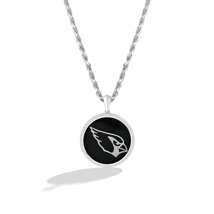 NFL ARIZONA CARDINALS UNISEX SILVER AND BLACK ONYX PENDNAT