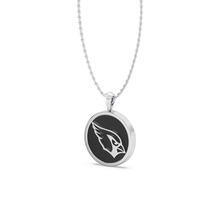 NFL ARIZONA CARDINALS UNISEX SILVER AND BLACK ONYX PENDNAT