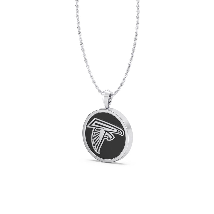 NFL ATLANTA FALCONS UNISEX SILVER AND BLACK ONYX PENDNAT