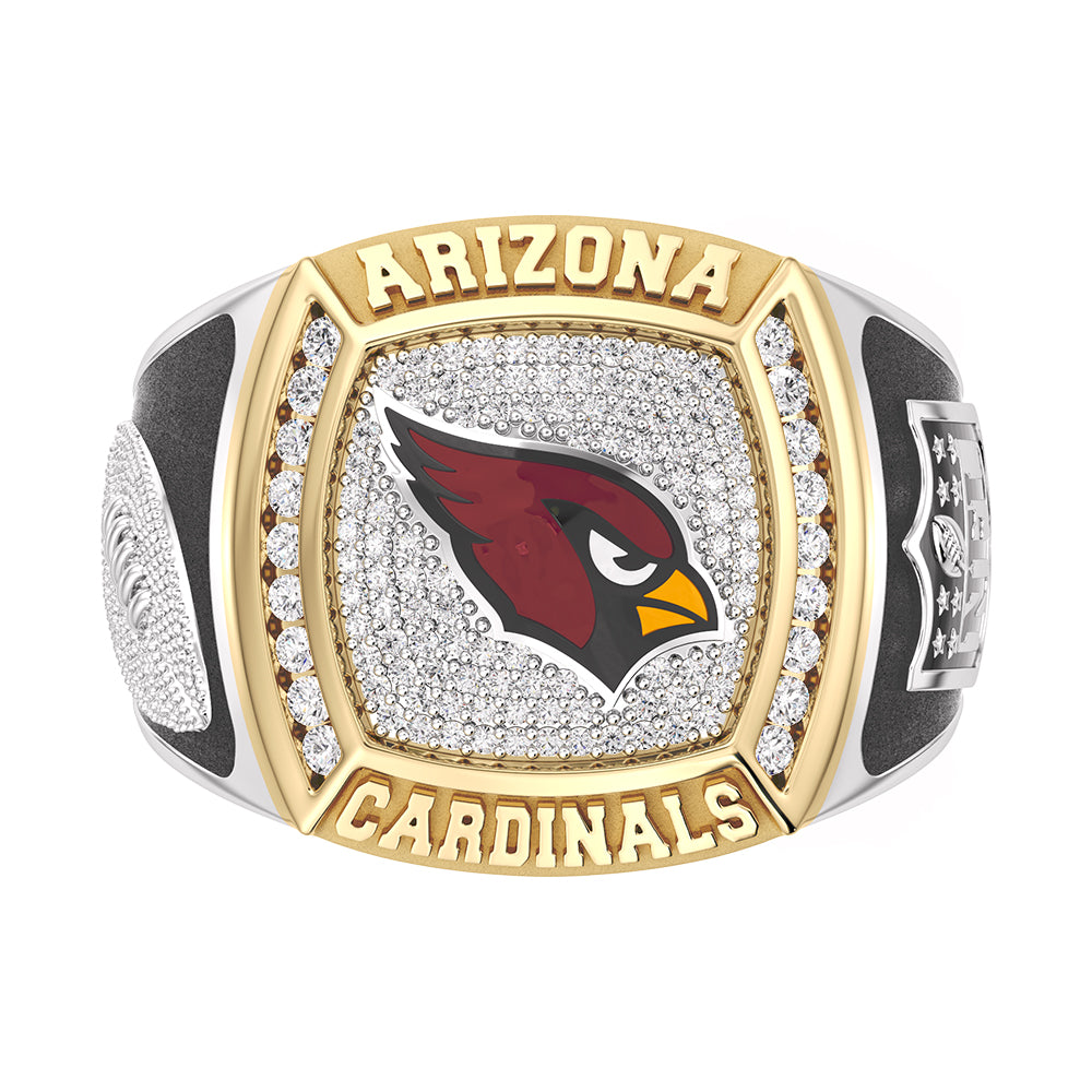 NFL ARIZONA CARDINALS MEN'S TEAM RING with 1/2 CTTW Diamonds, 10K Yellow Gold and Sterling Silver