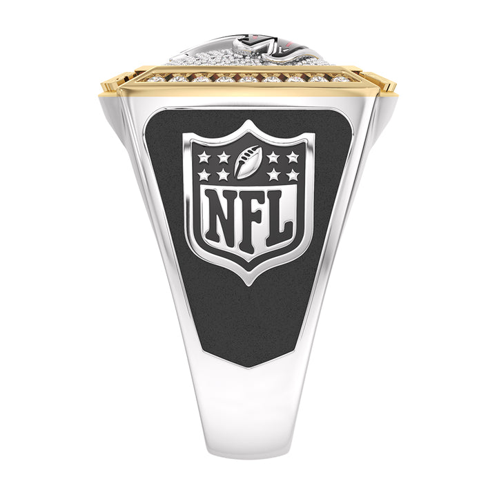 NFL ATLANTA FALCONS MEN'S TEAM RING with 1/2 CTTW Diamonds, 10K Yellow Gold and Sterling Silver