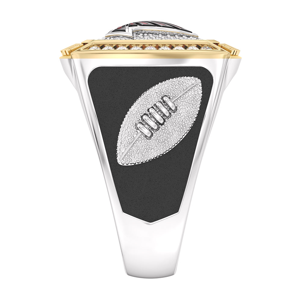 NFL ATLANTA FALCONS MEN'S TEAM RING with 1/2 CTTW Diamonds, 10K Yellow Gold and Sterling Silver