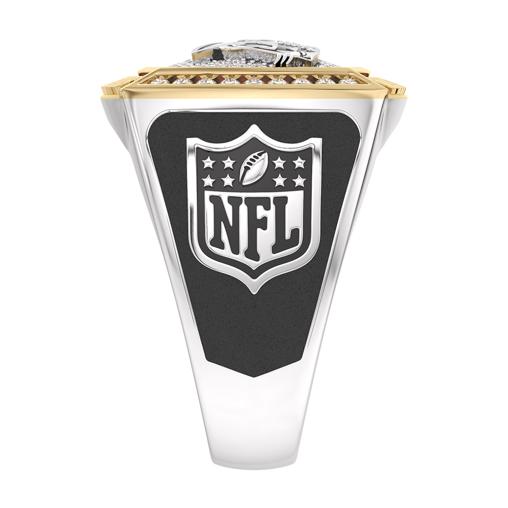 NFL CAROLINA PANTHERS MEN'S TEAM RING with 1/2 CTTW Diamonds, 10K Yellow Gold and Sterling Silver