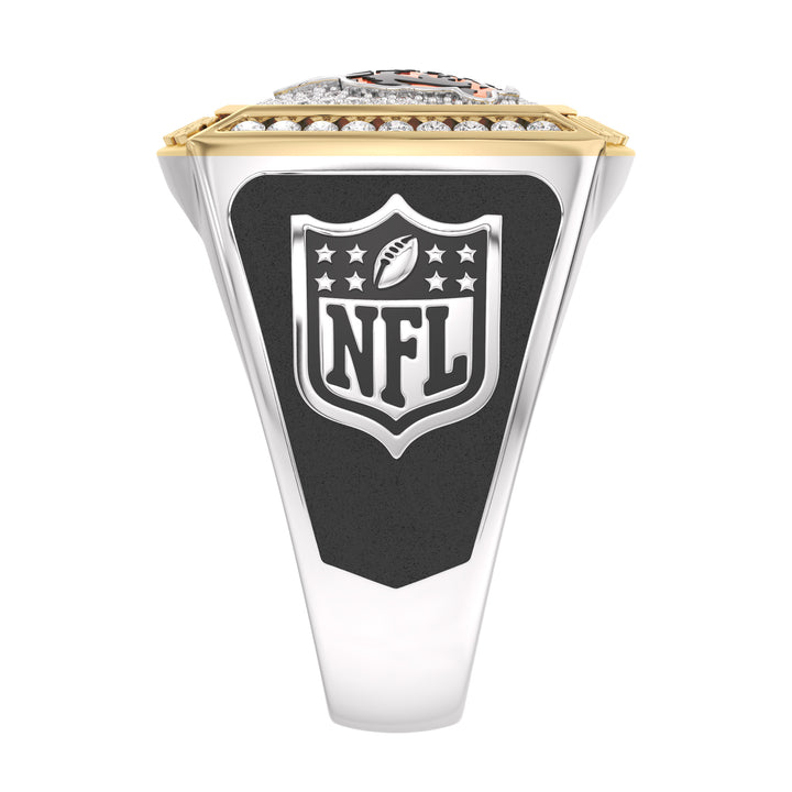 NFL CHICAGO BEARS MEN'S TEAM RING with 1/2 CTTW Diamonds, 10K Yellow Gold and Sterling Silver