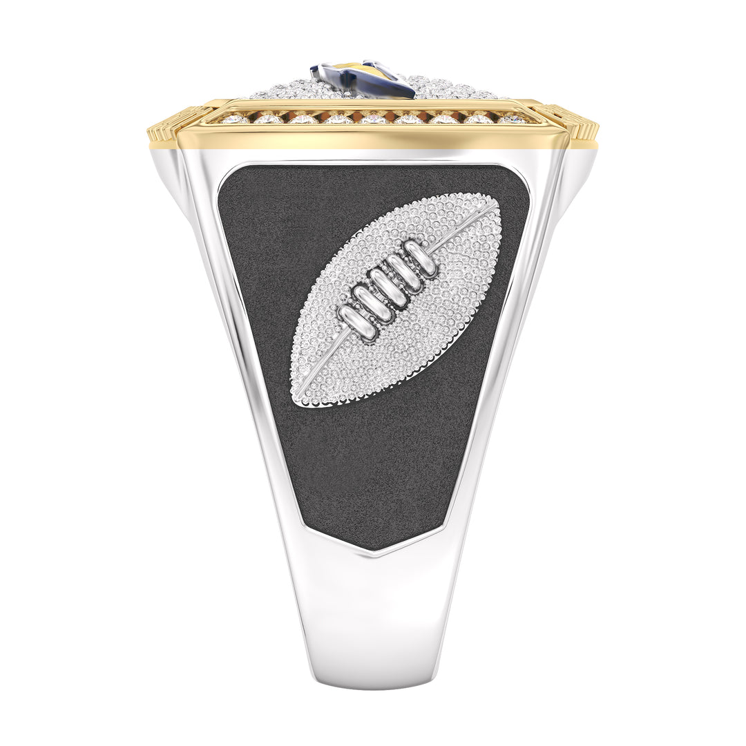 NFL LOS ANGELES CHARGERS MEN'S TEAM RING with 1/2 CTTW Diamonds, 10K Yellow Gold and Sterling Silver