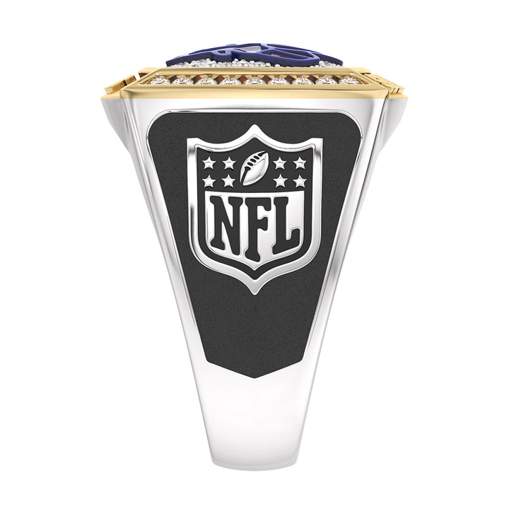 NFL LOS ANGELES RAMS MEN'S TEAM RING with 1/2 CTTW Diamonds, 10K Yellow Gold and Sterling Silver