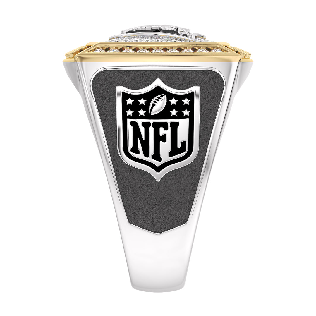 NFL LAS VEGAS RAIDERS MEN'S TEAM RING with 1/2 CTTW Diamonds, 10K Yellow Gold and Sterling Silver