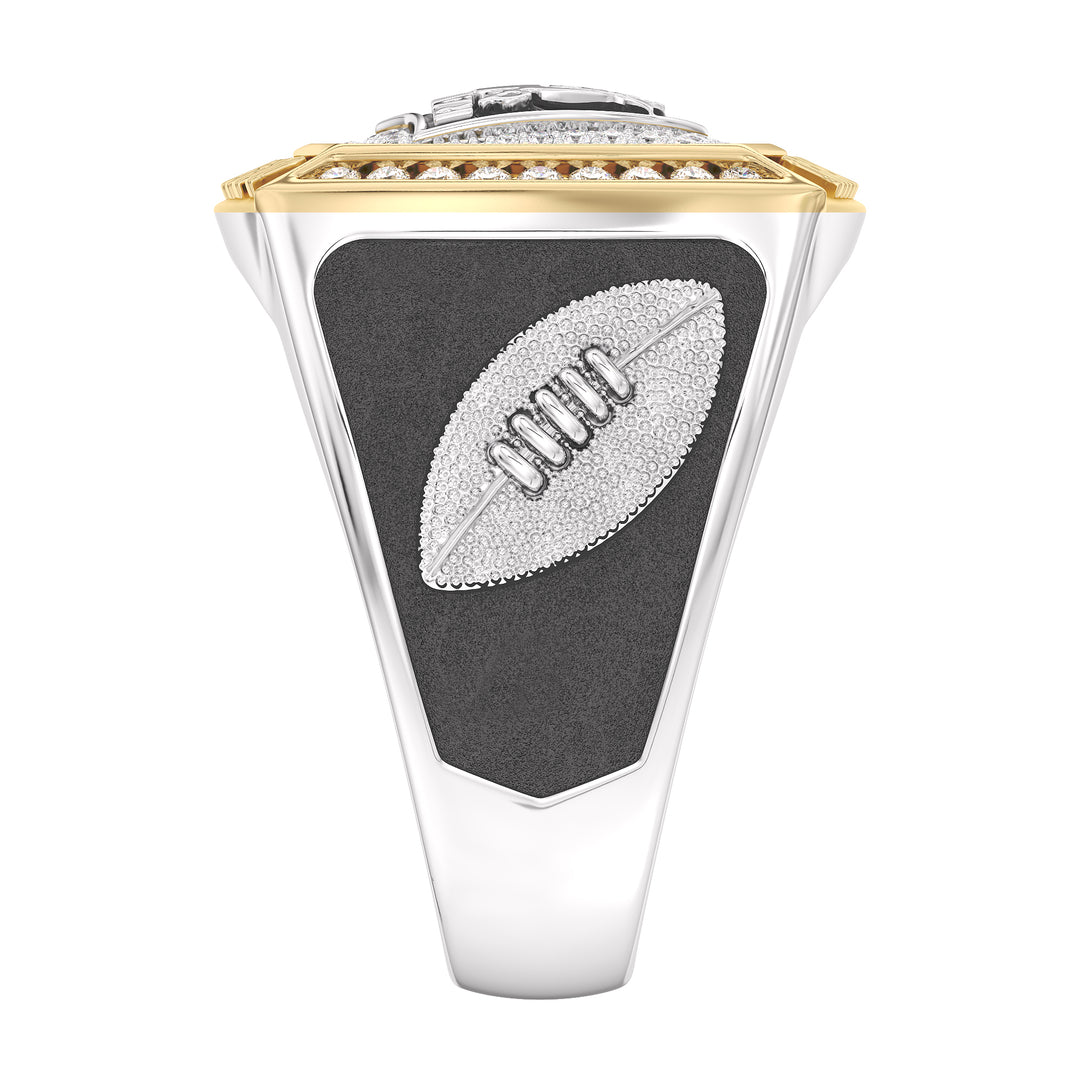 NFL LAS VEGAS RAIDERS MEN'S TEAM RING with 1/2 CTTW Diamonds, 10K Yellow Gold and Sterling Silver