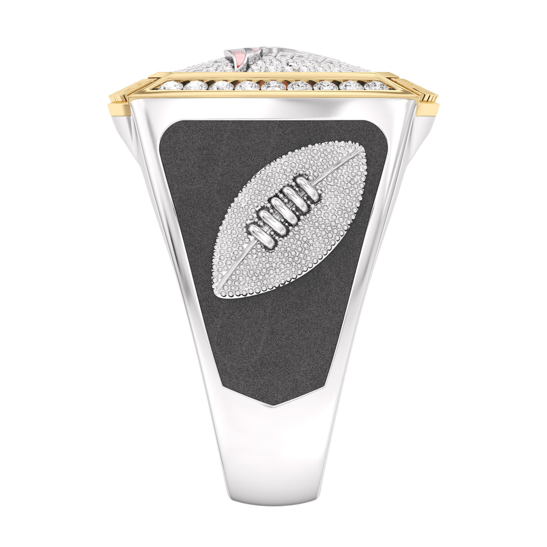 NFL NEW ENGLAND PATRIOTS MEN'S TEAM RING with 1/2 CTTW Diamonds, 10K Yellow Gold and Sterling Silver