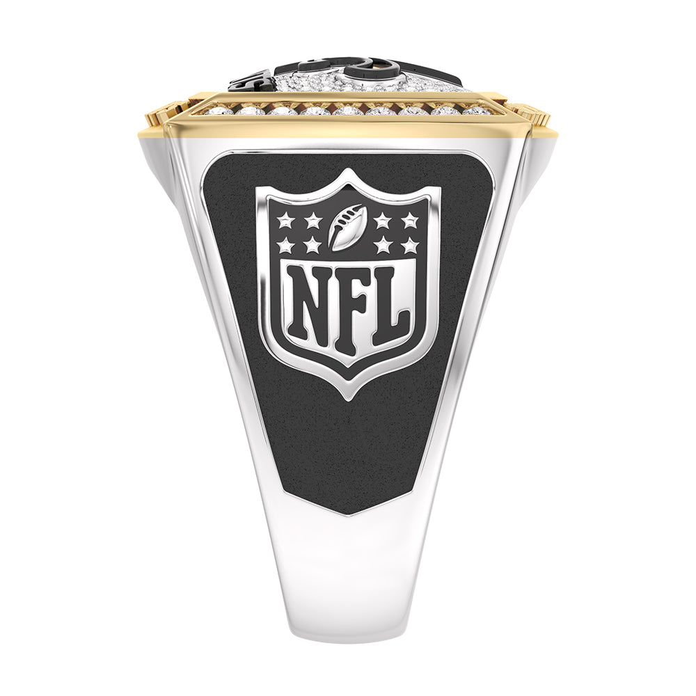 NFL NEW ORLEANS SAINTS MEN'S TEAM RING with 1/2 CTTW Diamonds, 10K Yellow Gold and Sterling Silver