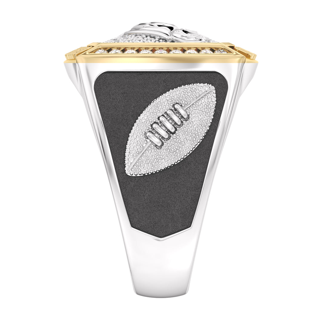 NFL PHILADELPHIA EAGLES MEN'S TEAM RING with 1/2 CTTW Diamonds, 10K Yellow Gold and Sterling Silver