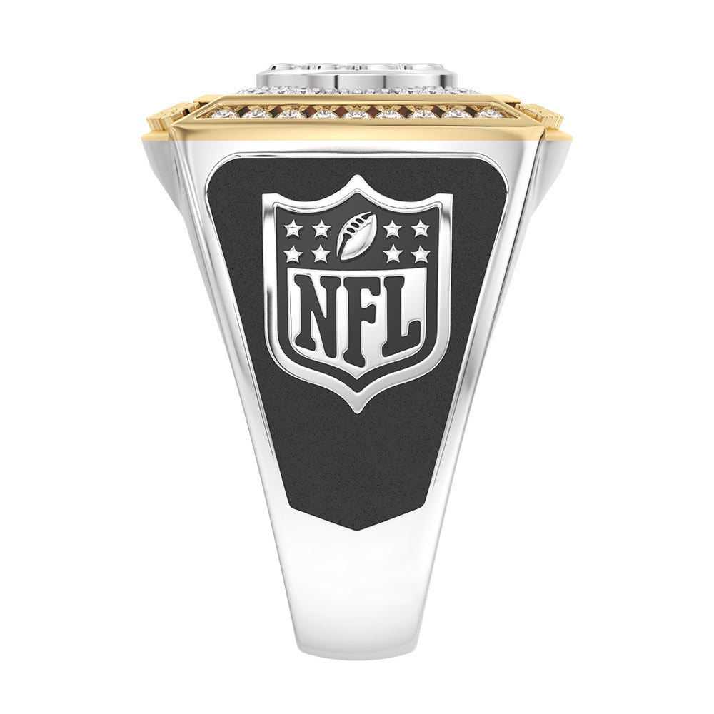 NFL PITTSBURGH STEELERS MEN'S TEAM RING with 1/2 CTTW Diamonds, 10K Yellow Gold and Sterling Silver