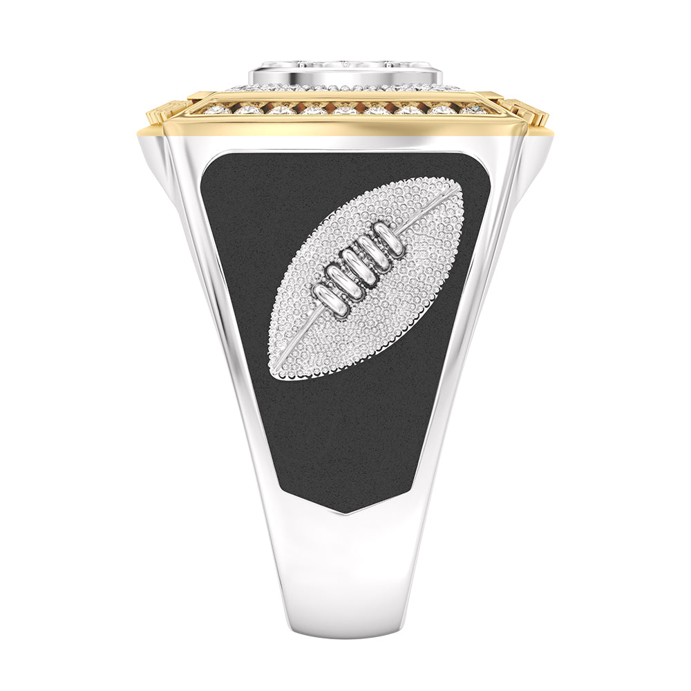 NFL PITTSBURGH STEELERS MEN'S TEAM RING with 1/2 CTTW Diamonds, 10K Yellow Gold and Sterling Silver