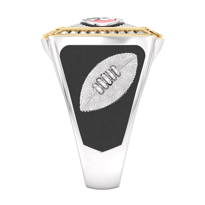 NFL SAN FRANCISCO 49ERS MEN'S TEAM RING with 1/2 CTTW Diamonds, 10K Yellow Gold and Sterling Silver