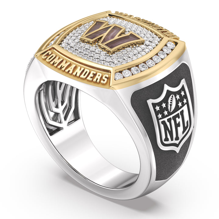 NFL WASHINGTON COMMANDERS MEN'S TEAM RING with 1/2 CTTW Diamonds, 10K Yellow Gold and Sterling Silver