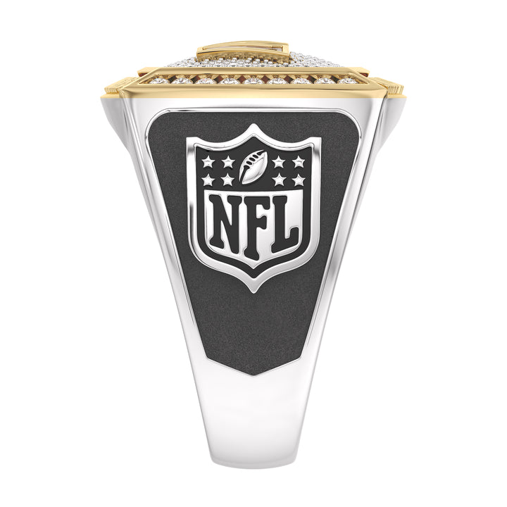 NFL WASHINGTON COMMANDERS MEN'S TEAM RING with 1/2 CTTW Diamonds, 10K Yellow Gold and Sterling Silver