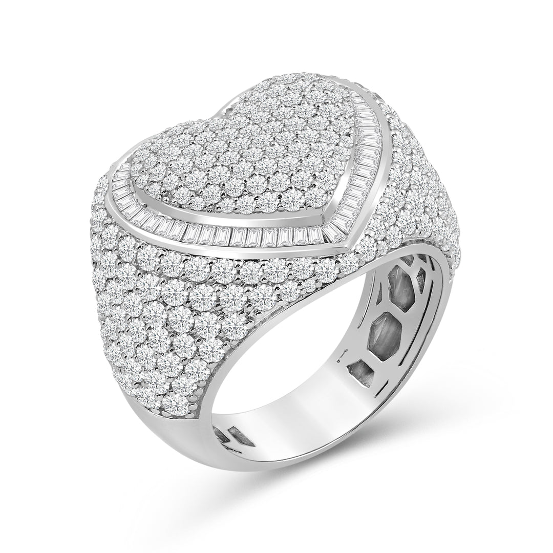 HEART MEN'S DRIPZ RING
with Cubic Zirconia Stones and Sterling Silver