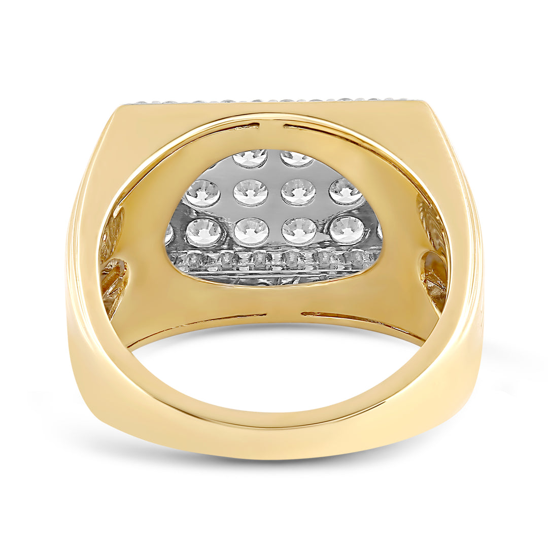 RECTANGULAR BLING MEN'S DRIPZ RING
with Cubic Zirconia Stones and 14K Yellow Gold over Sterling Silver