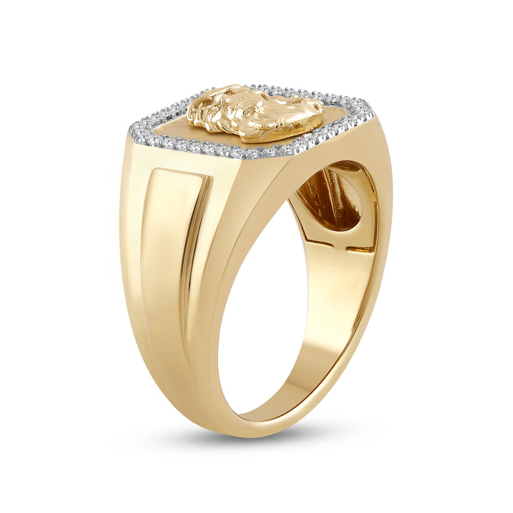 SQUARE EMERALD SHAPE JESUS MEN'S DRIPZ RING
with Cubic Zirconia Stones and 14K Yellow Gold over Sterling Silver