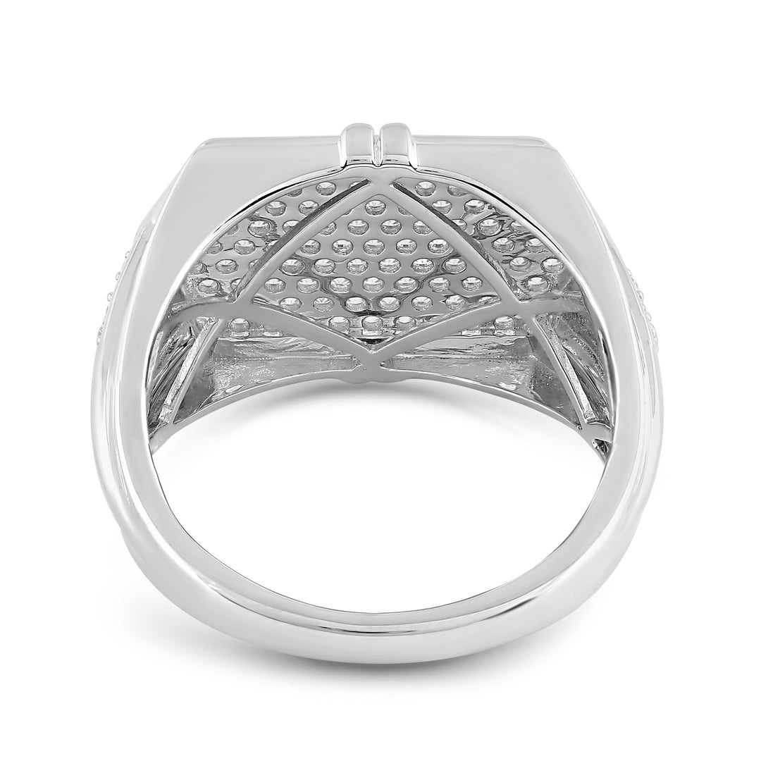 ELONGATED HEXAGON MEN'S DRIPZ RING
with Cubic Zirconia Stones and Sterling Silver