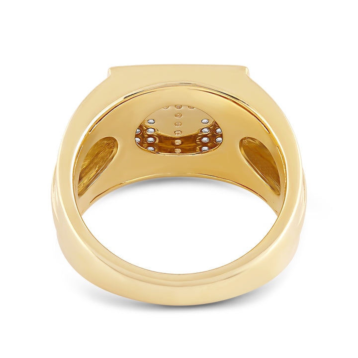 SQUARE CROSS MEN'S DRIPZ RING
with Cubic Zirconia Stones and 14K Yellow Gold over Sterling Silver