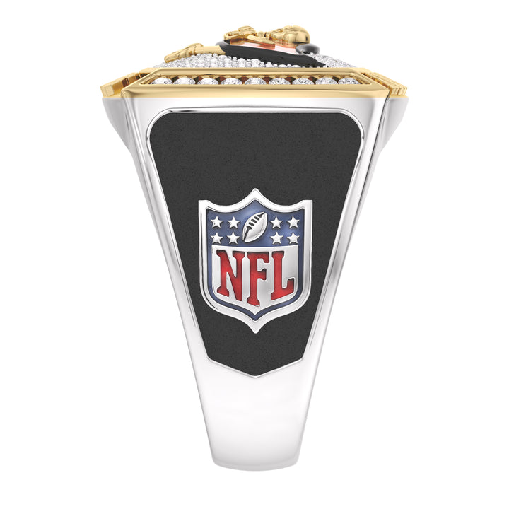 NFL TAMPA BAY BUCANEERS MEN'S CUSTOM RING with 1/2 CTTW Diamonds, 10K Yellow Gold and Sterling Silver