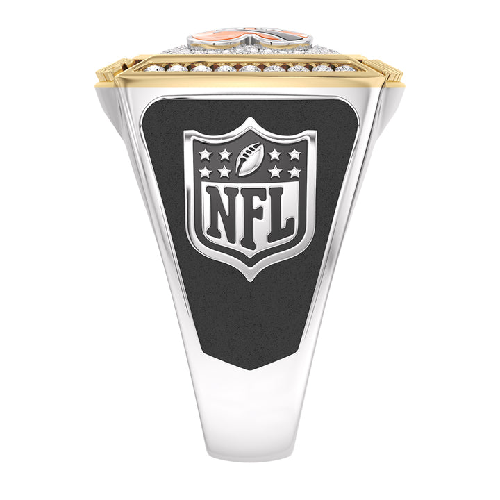 NFL CINCINNATI BENGALS MEN'S TEAM RING with 1/2 CTTW Diamonds, 10K Yellow Gold and Sterling Silver