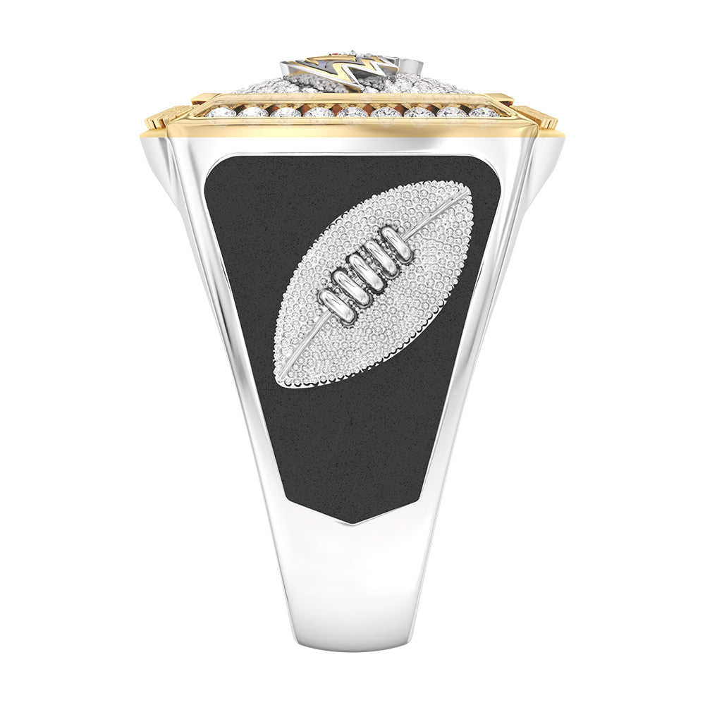 NFL BALTIMORE RAVENS MEN'S TEAM RING with 1/2 CTTW Diamonds, 10K Yellow Gold and Sterling Silver