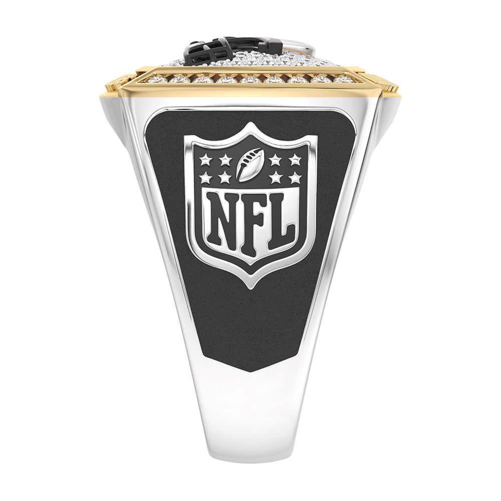 NFL CLEVELAND BROWNS MEN'S TEAM RING with 1/2 CTTW Diamonds, 10K Yellow Gold and Sterling Silver