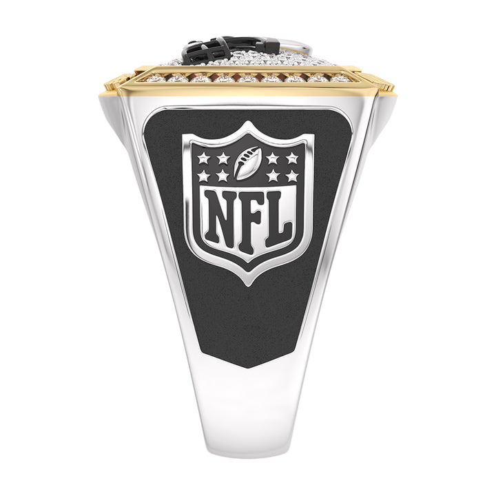 NFL CLEVELAND BROWNS MEN'S TEAM RING with 1/2 CTTW Diamonds, 10K Yellow Gold and Sterling Silver