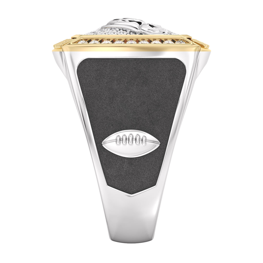 JALEN HURTS MEN'S CHAMPIONS RING with 1/2 CTTW Diamonds, 10K Yellow Gold and Sterling Silver