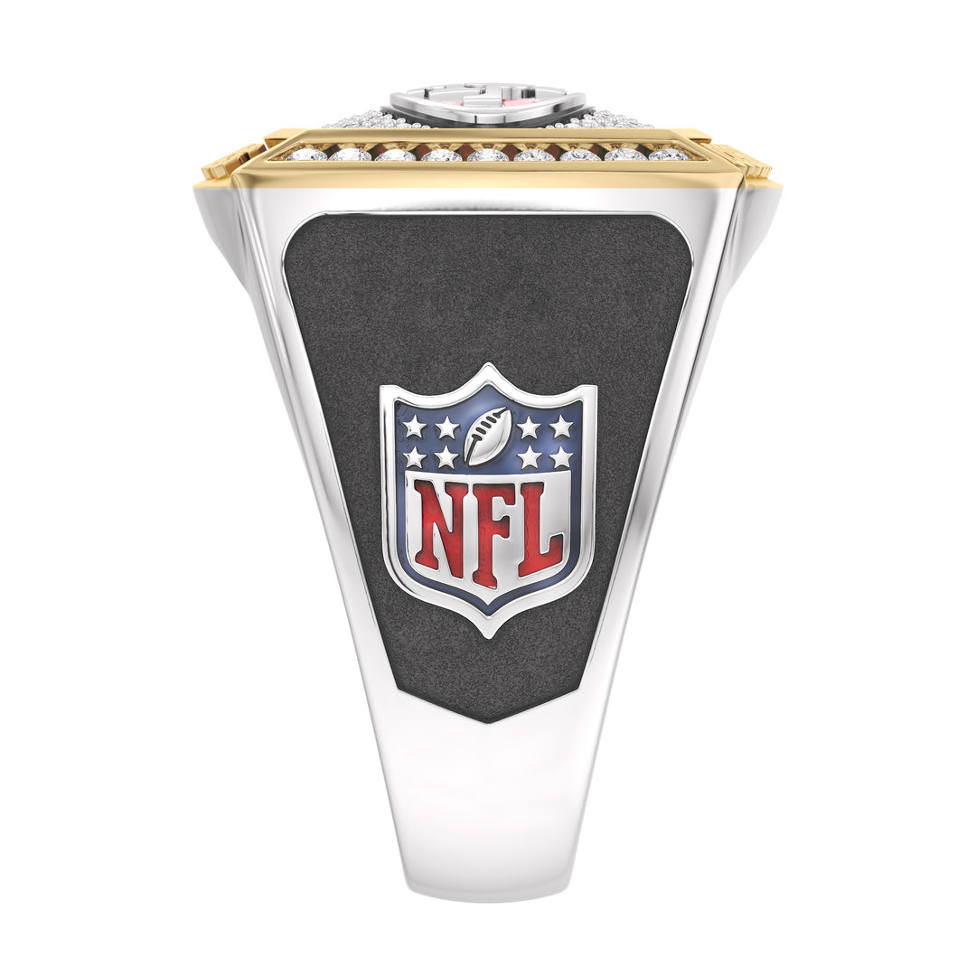 NFL SAN FRANSISCO 49ERS MEN'S CUSTOM RING with 1/2 CTTW Diamonds, 10K Yellow Gold and Sterling Silver