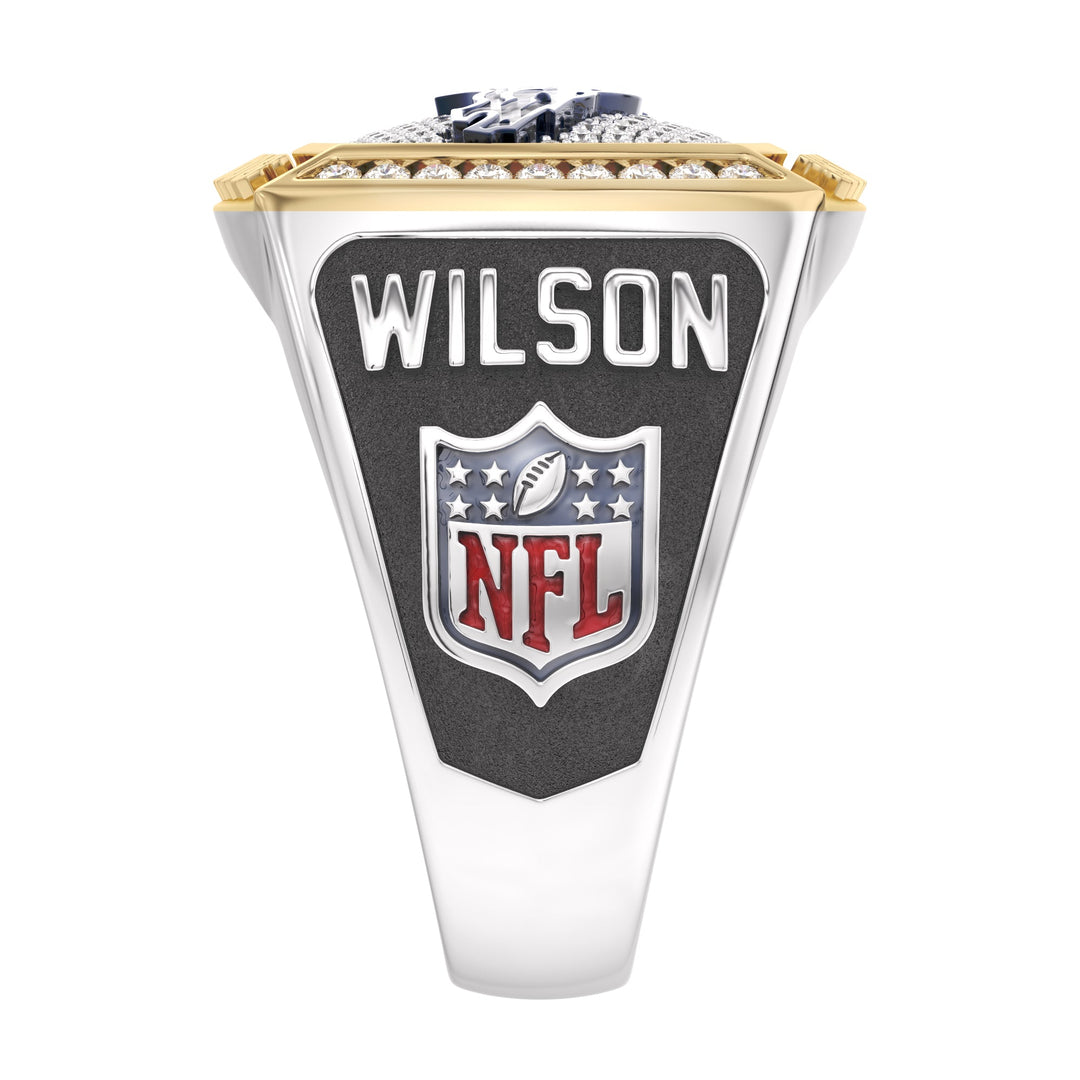 RUSSELL WILSON MEN'S CHAMPIONS RING with 1/2 CTTW Diamonds, 10K Yellow Gold and Sterling Silver