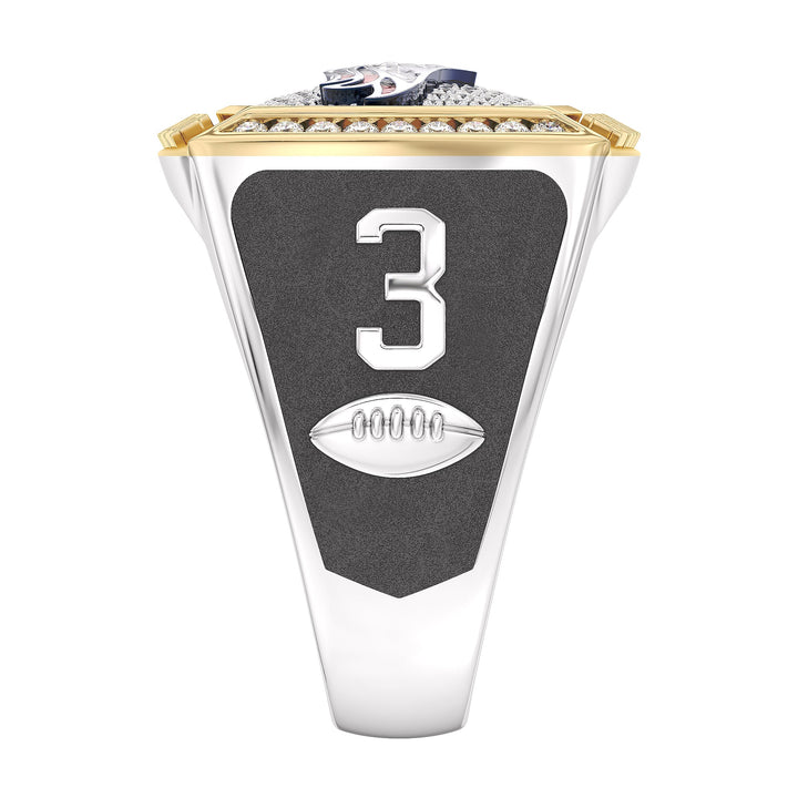 RUSSELL WILSON MEN'S CHAMPIONS RING with 1/2 CTTW Diamonds, 10K Yellow Gold and Sterling Silver