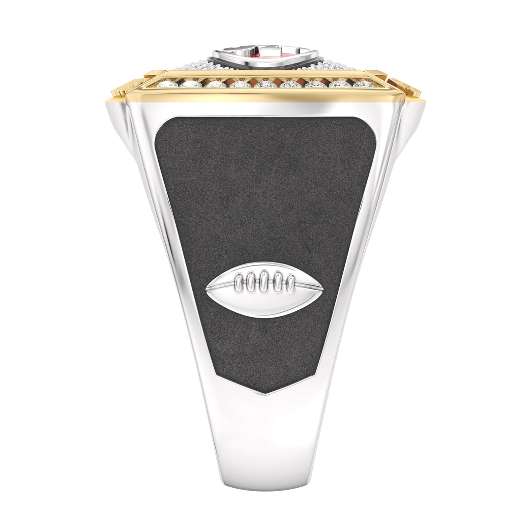 NFL DENVER BRANCOS MEN'S CUSTOM RING with 1/2 CTTW Diamonds, 10K Yellow Gold and Sterling Silver