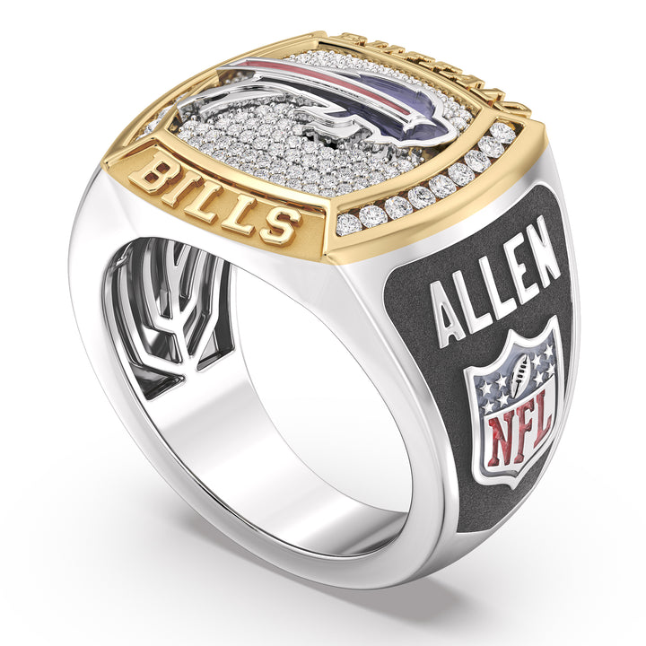 JOSH ALLEN MEN'S CHAMPIONS RING with 1/2 CTTW Diamonds, 10K Yellow Gold and Sterling Silver