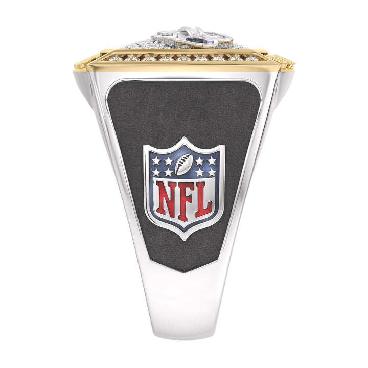 NFL BUFFALO BILLS MEN'S CUSTOM RING with 1/2 CTTW Diamonds, 10K Yellow Gold and Sterling Silver