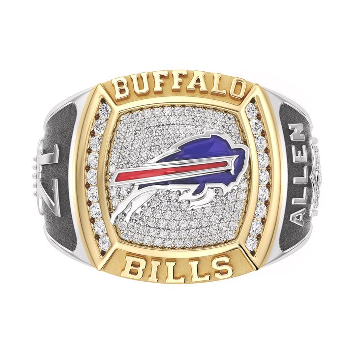 JOSH ALLEN MEN'S CHAMPIONS RING with 1/2 CTTW Diamonds, 10K Yellow Gold and Sterling Silver