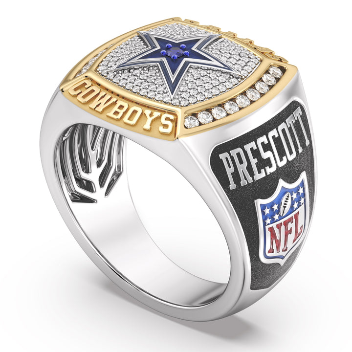 DAK PRESCOTT MEN'S CHAMPIONS RING with 1/2 CTTW Diamonds, 10K Yellow Gold and Sterling Silver