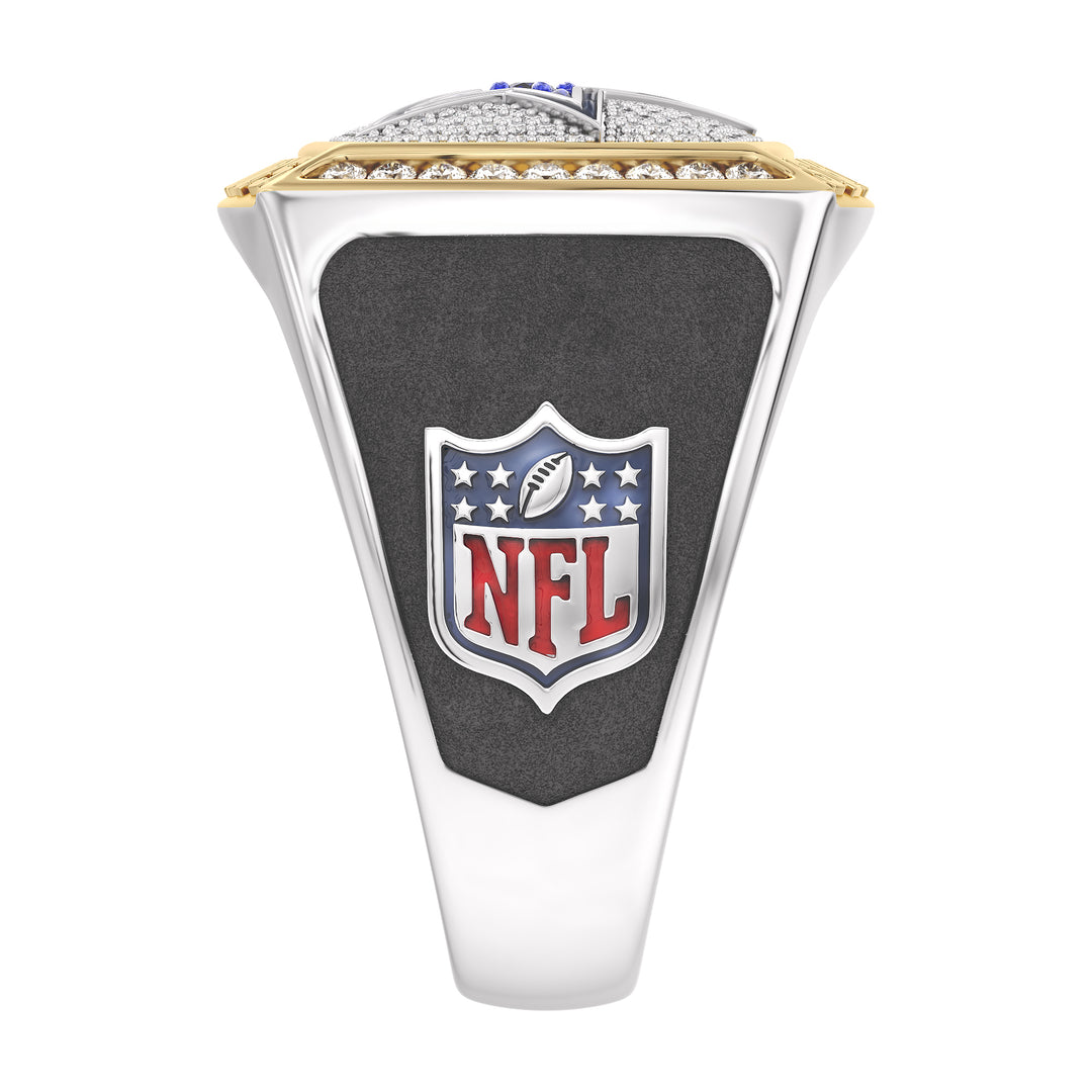 NFL DALLAS COWBOYS MEN'S CUSTOM RING with 1/2 CTTW Diamonds, 10K Yellow Gold and Sterling Silver