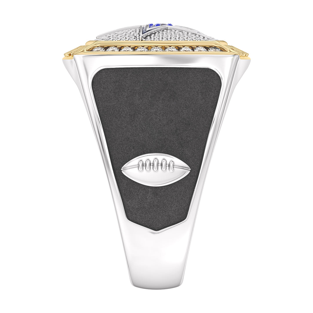 NFL DALLAS COWBOYS MEN'S CUSTOM RING with 1/2 CTTW Diamonds, 10K Yellow Gold and Sterling Silver