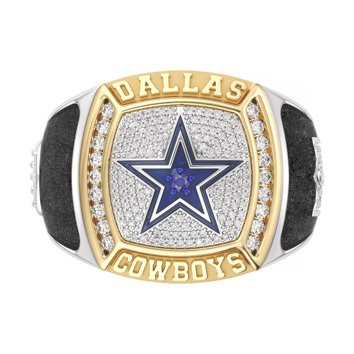 NFL DALLAS COWBOYS MEN'S CUSTOM RING with 1/2 CTTW Diamonds, 10K Yellow Gold and Sterling Silver