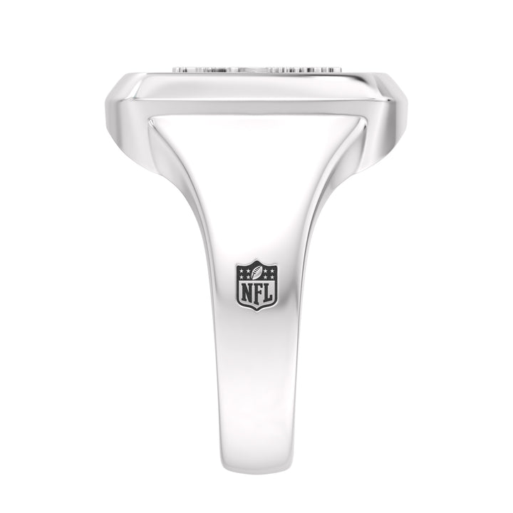 NFL DETROIT LIONS MEN'S ONYX RING 
with 1/20 CTTW Diamonds and Sterling Silver