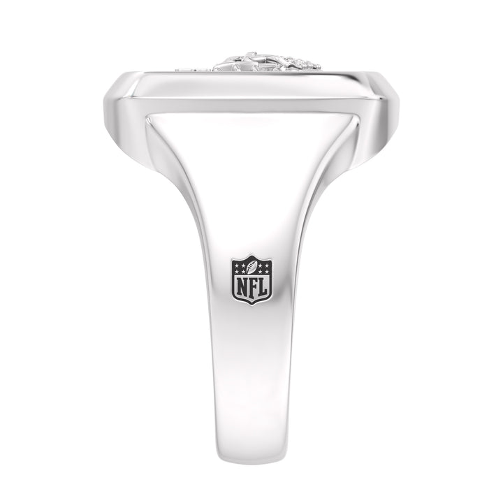 NFL CLEVELAND BROWNS MEN'S ONYX RING
 with 1/20 CTTW Diamonds and Sterling Silver