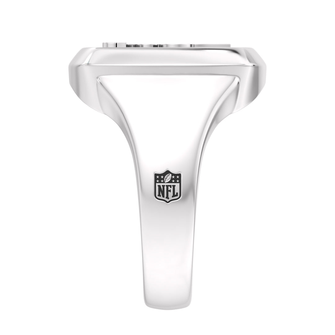 NFL NEW ORLEANS SAINTS MEN'S ONYX RING
 with 1/20 CTTW Diamonds and Sterling Silver