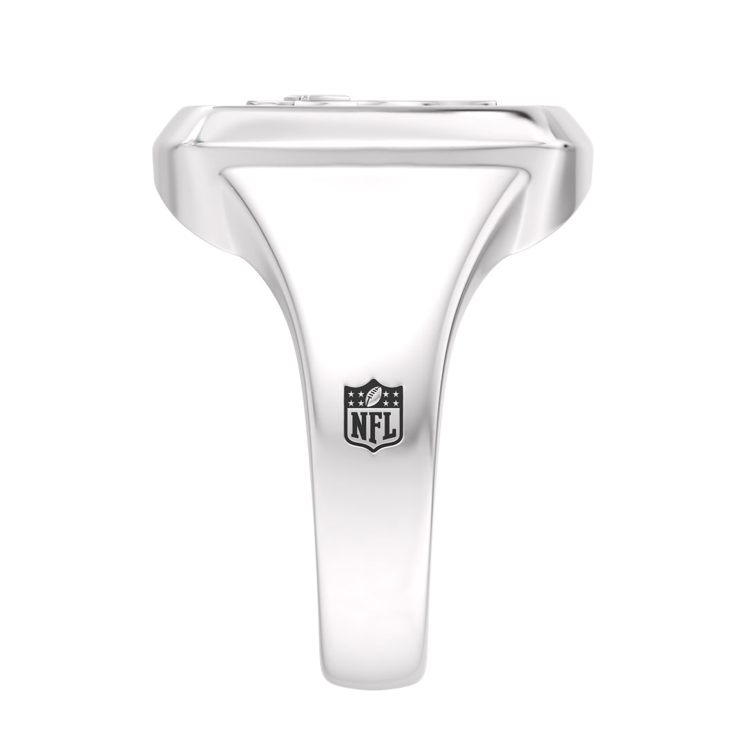 NFL ARIZONA CARDINALS MEN'S ONYX RING
 with 1/20 CTTW Diamonds and Sterling Silver